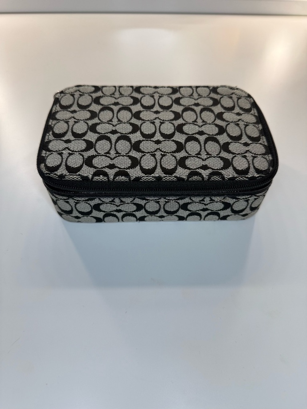 SOLD - Coach Black & Grey Travel Jewelry Case